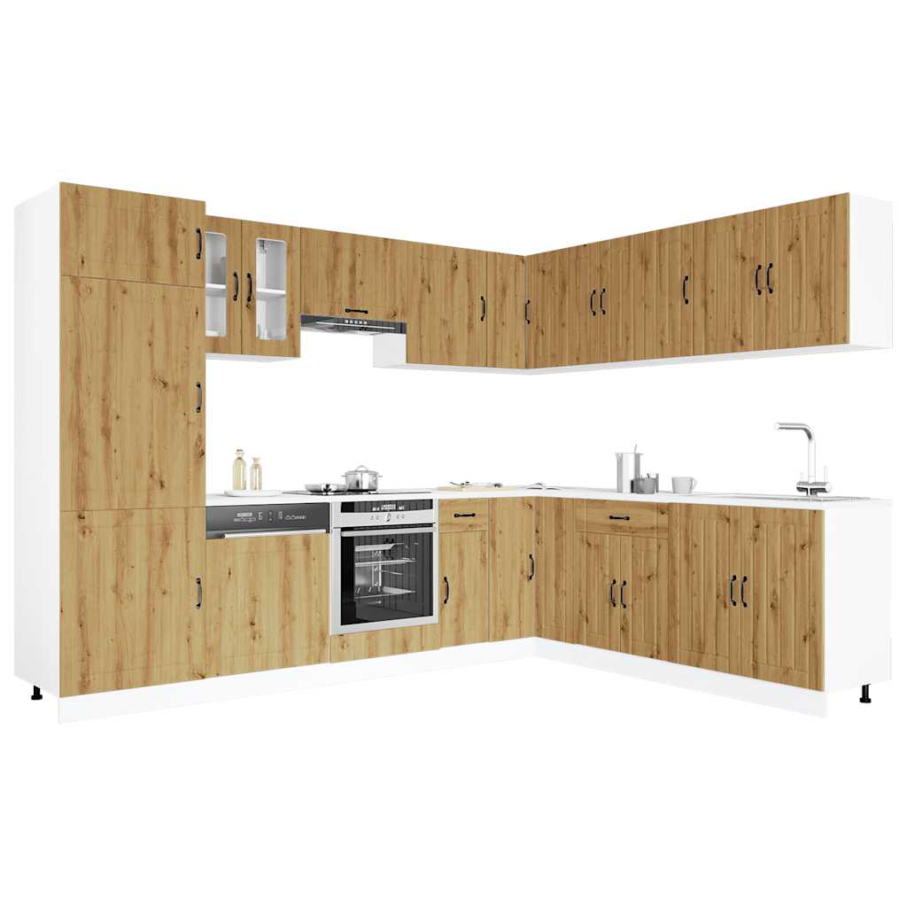 Set Mobili da Cucina 14 pz Lucca Rovere Artigianale Truciolato | homemem39