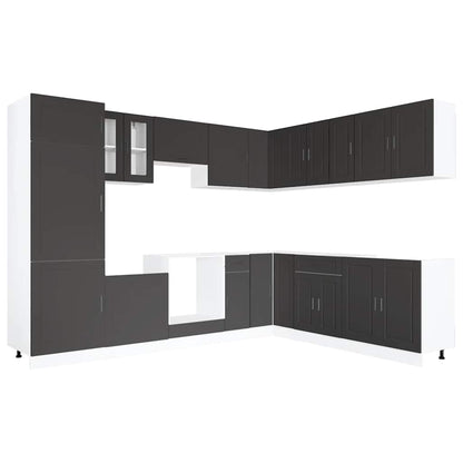 Set Mobili da Cucina 14 pz Porto Neri Legno Multistrato | homemem39