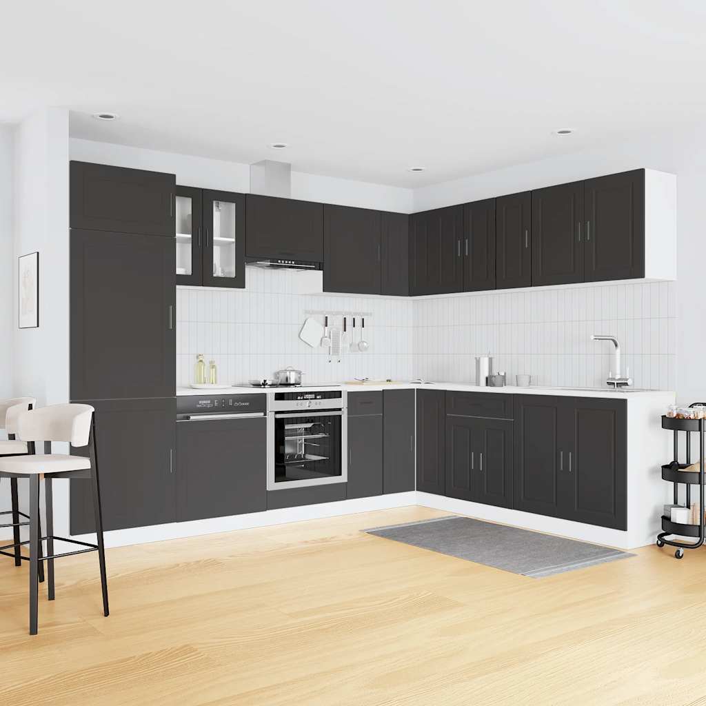 Set Mobili da Cucina 14 pz Porto Neri Legno Multistrato | homemem39