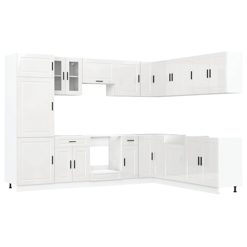 Set Mobili da Cucina 14 pz Porto Bianchi Lucido in Truciolato - homemem39