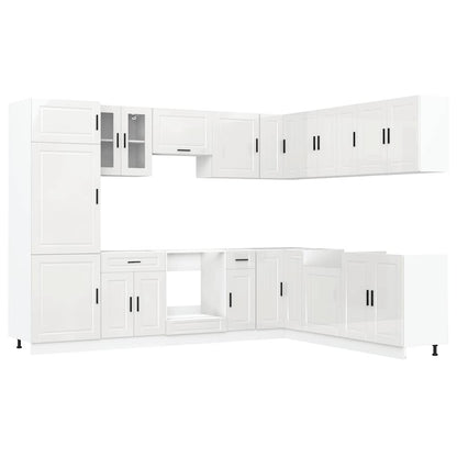 Set Mobili da Cucina 14 pz Porto Bianchi Lucido in Truciolato - homemem39