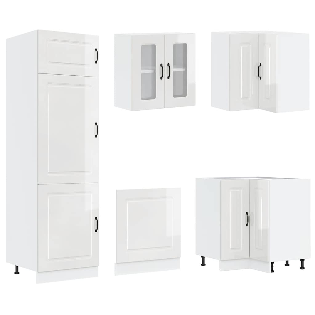 Set Mobili da Cucina 14 pz Porto Bianchi Lucido in Truciolato - homemem39