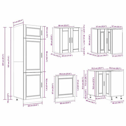 Set Mobili da Cucina 14 pz Porto Rovere Sonoma in Truciolato - homemem39