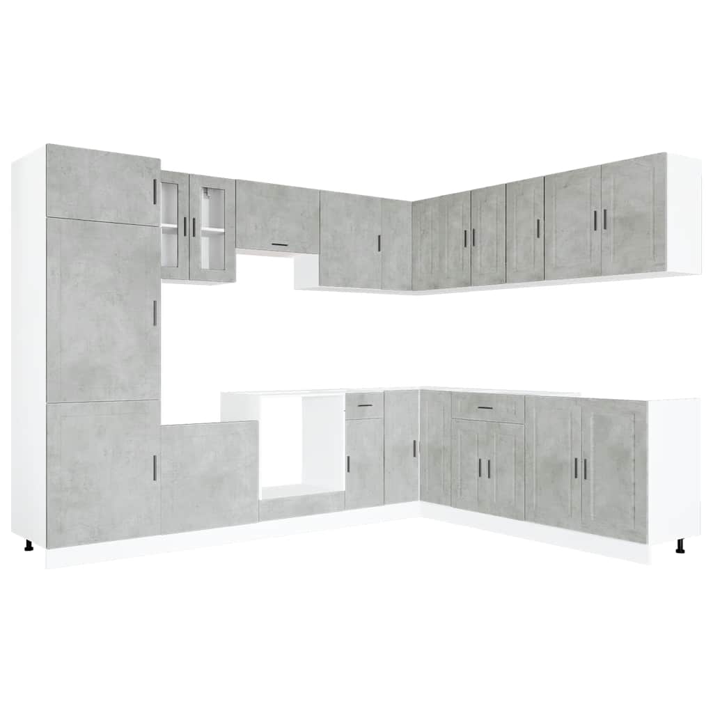 Set Mobili da Cucina 14 pz Porto Grigio Cemento in Truciolato | homemem39
