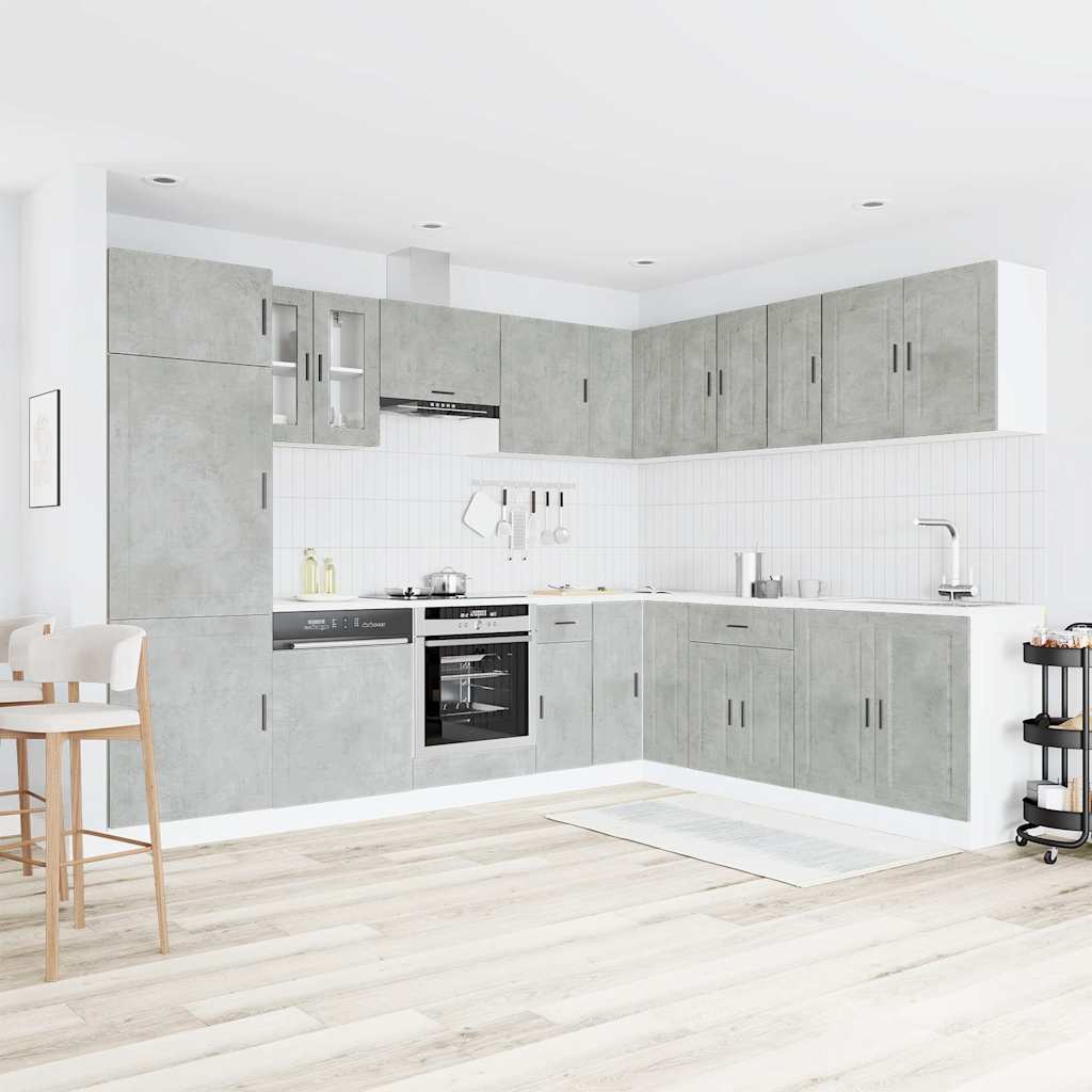 Set Mobili da Cucina 14 pz Porto Grigio Cemento in Truciolato | homemem39