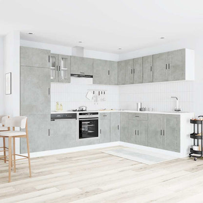 Set Mobili da Cucina 14 pz Porto Grigio Cemento in Truciolato | homemem39