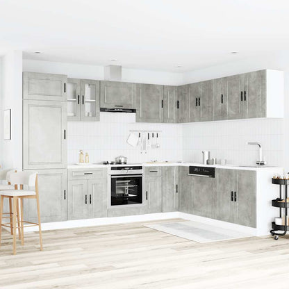 Set Mobili da Cucina 14 pz Porto Grigio Cemento in Truciolato - homemem39