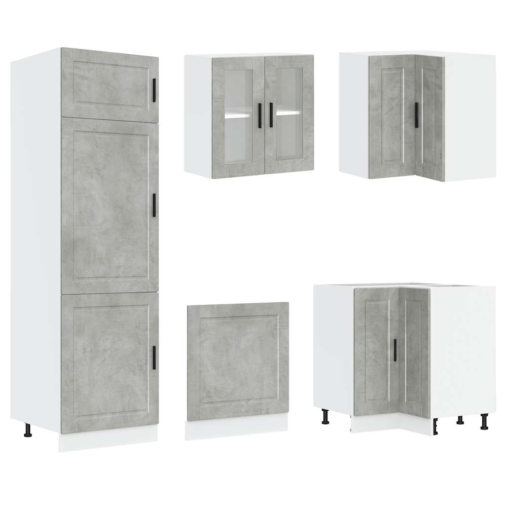 Set Mobili da Cucina 14 pz Porto Grigio Cemento in Truciolato - homemem39