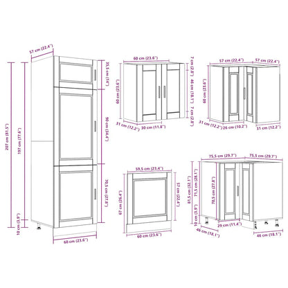 Set Mobili da Cucina 14 pz Porto Grigio Cemento in Truciolato | homemem39