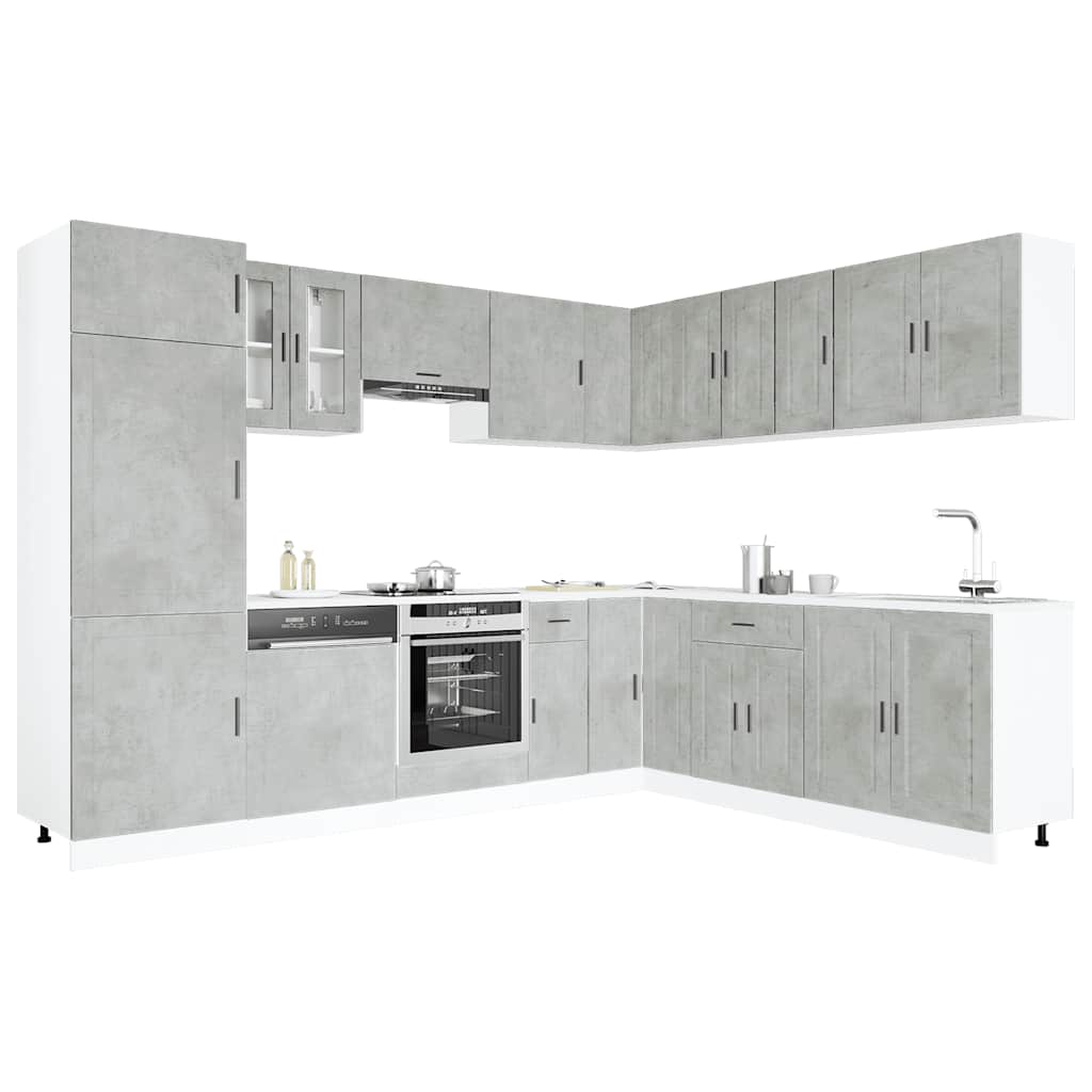 Set Mobili da Cucina 14 pz Porto Grigio Cemento in Truciolato | homemem39
