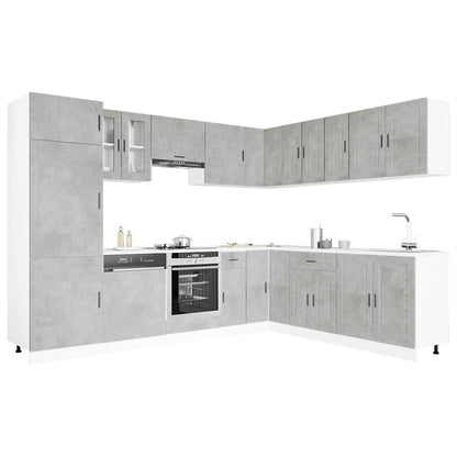 Set Mobili da Cucina 14 pz Porto Grigio Cemento in Truciolato | homemem39