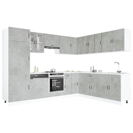Set Mobili da Cucina 14 pz Porto Grigio Cemento in Truciolato | homemem39