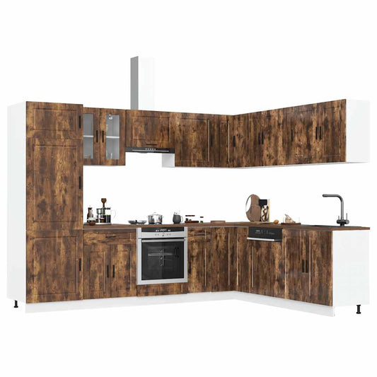 Set Mobili da Cucina 14 pz Porto Rovere Fumo in Truciolato - homemem39