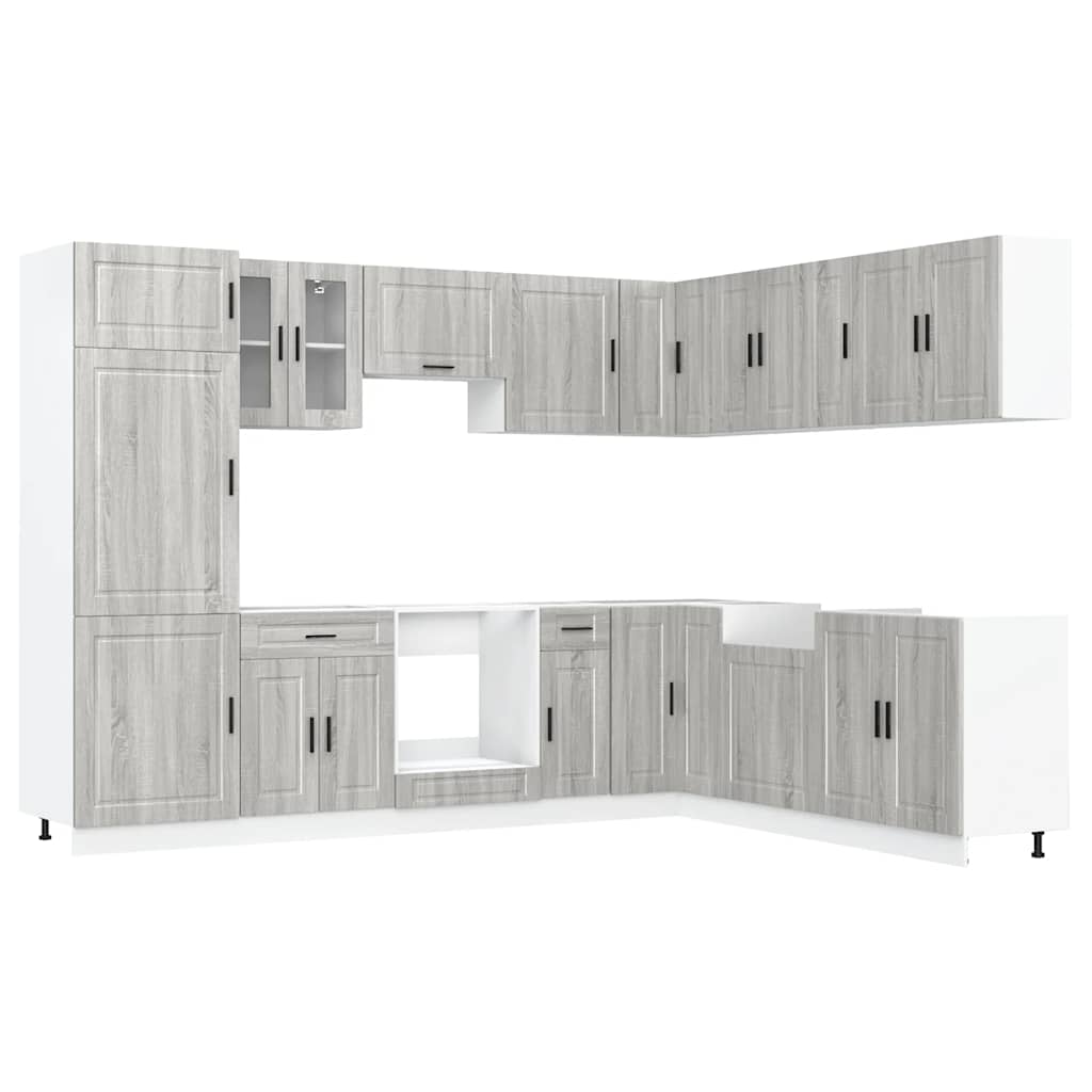 Set Mobili da Cucina 14 pz Porto Grigio Sonoma in Truciolato - homemem39