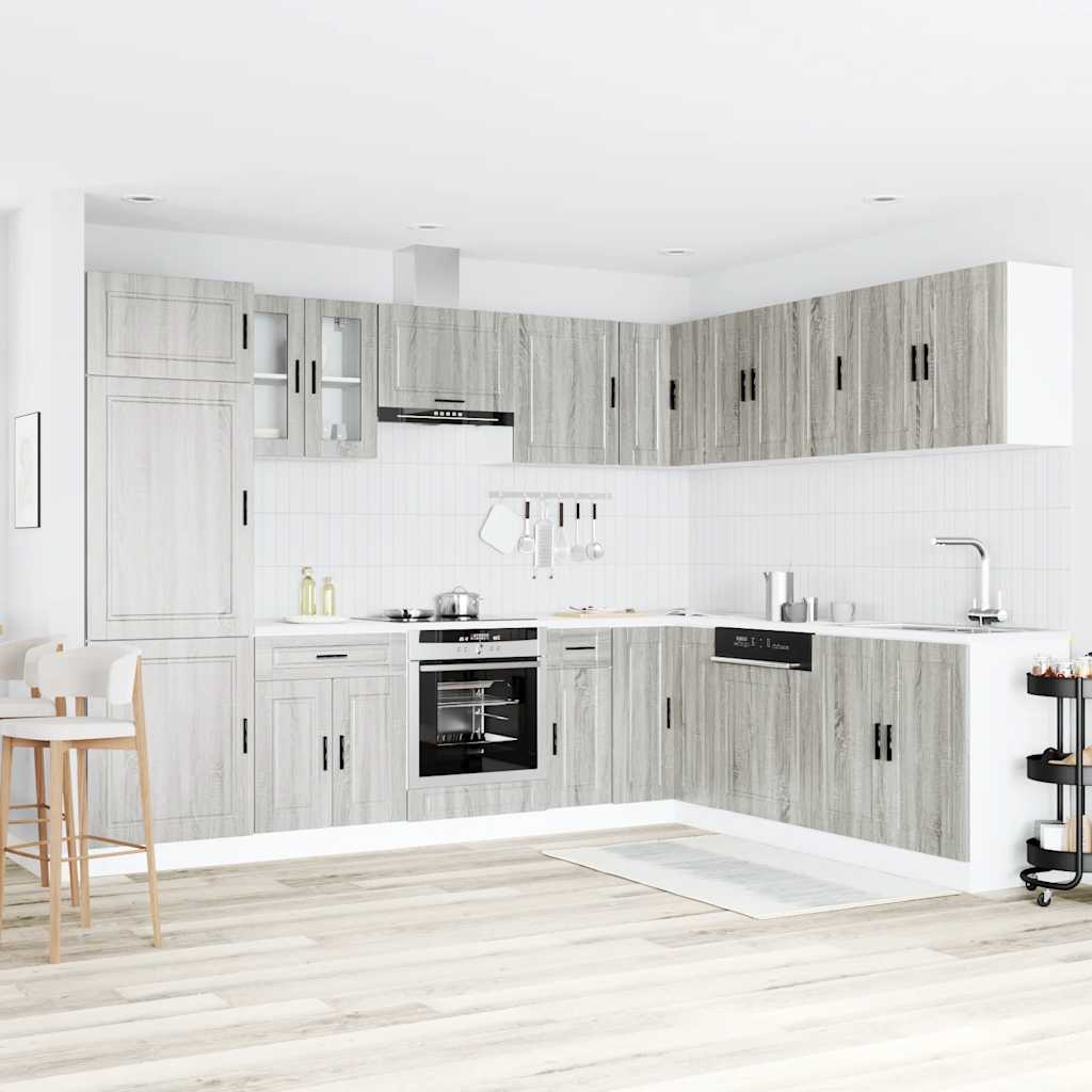 Set Mobili da Cucina 14 pz Porto Grigio Sonoma in Truciolato - homemem39