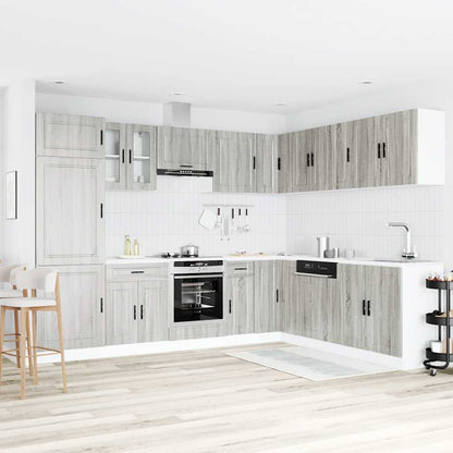 Set Mobili da Cucina 14 pz Porto Grigio Sonoma in Truciolato - homemem39