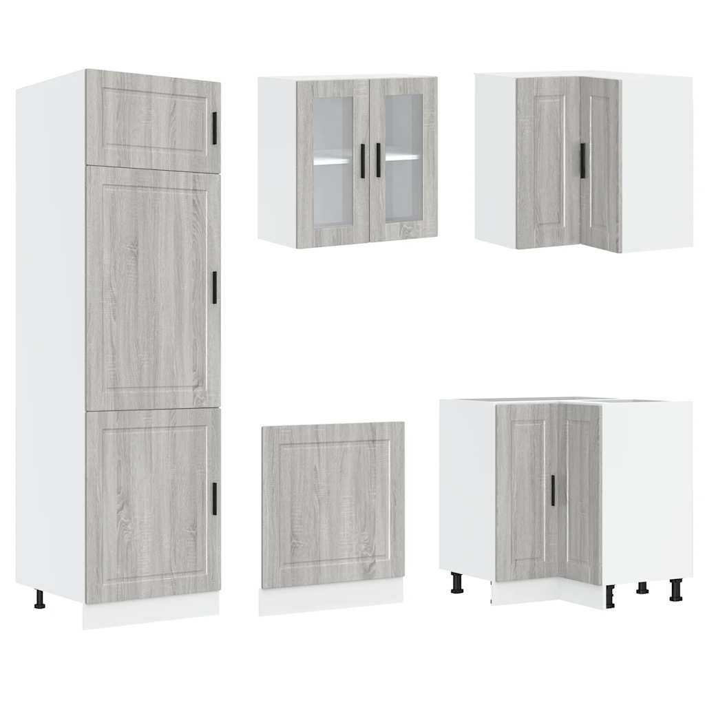Set Mobili da Cucina 14 pz Porto Grigio Sonoma in Truciolato - homemem39