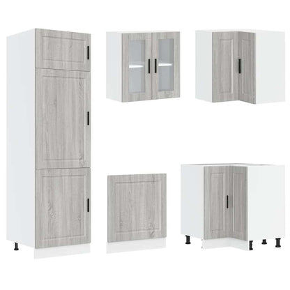 Set Mobili da Cucina 14 pz Porto Grigio Sonoma in Truciolato - homemem39