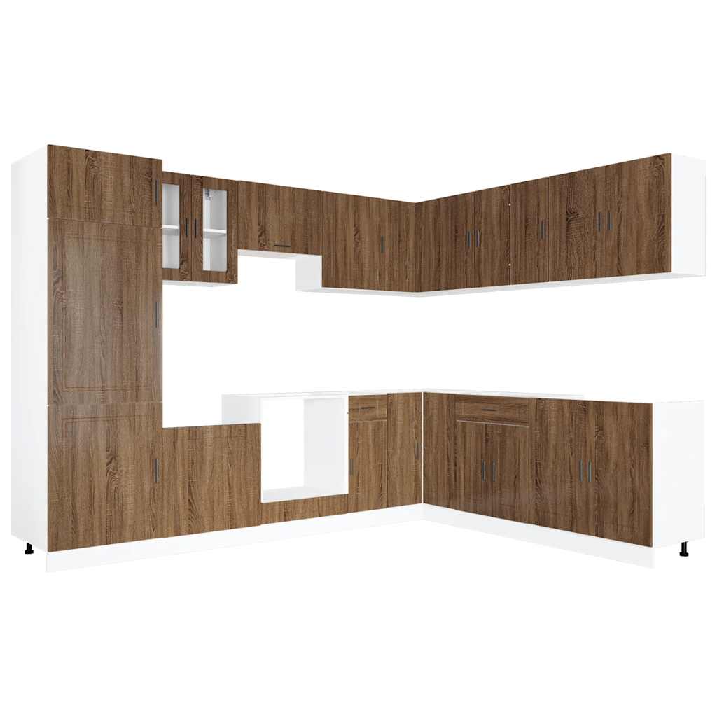 Set Mobili da Cucina 14 pz Porto Rovere Marrone in Truciolato | homemem39