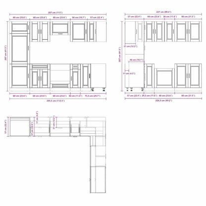 Set Mobili da Cucina 14 pz Porto Legno Antico in Truciolato - homemem39