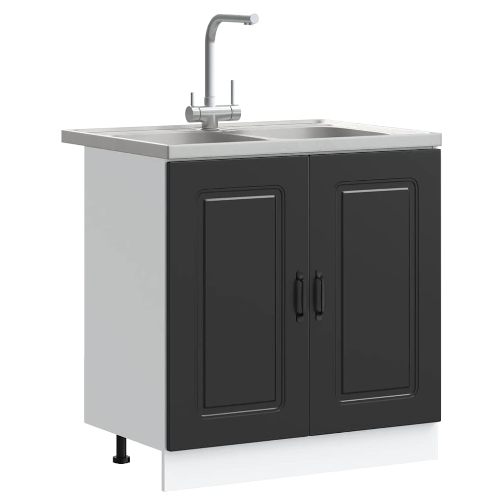 Mobile da cucina con porta Kalmar Nero 80 x 46 x 81,5 cm | homemem39