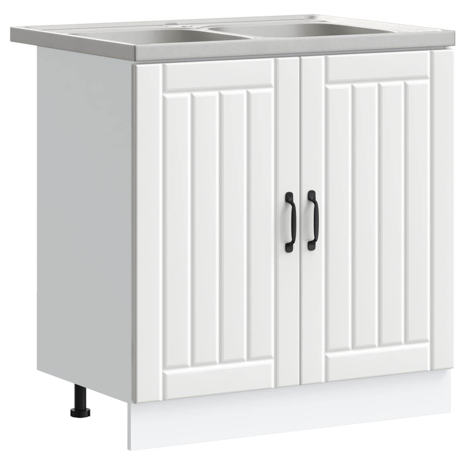 Mobiletto per lavabo Lucca 2 pcs Bianco Legno multistrato | homemem39