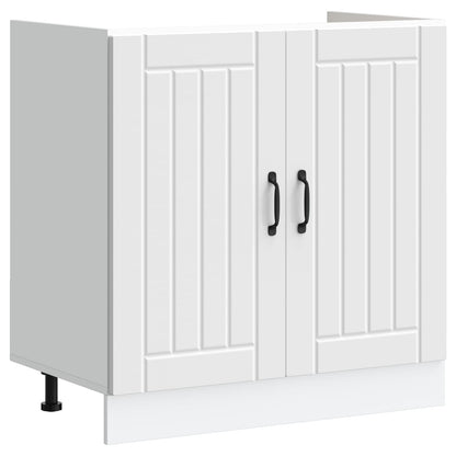 Mobiletto per lavabo Lucca 2 pcs Bianco Legno multistrato | homemem39