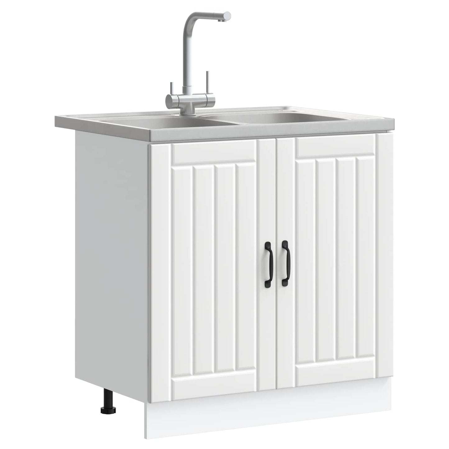Mobiletto per lavabo Lucca 2 pcs Bianco Legno multistrato | homemem39