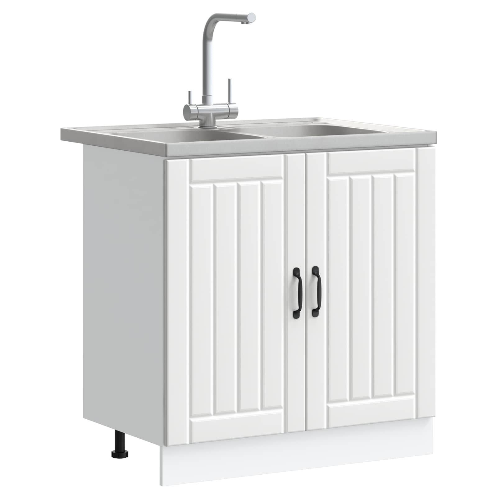 Mobiletto per lavabo Lucca 2 pcs Bianco Legno multistrato | homemem39