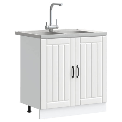 Mobiletto per lavabo Lucca 2 pcs Bianco Legno multistrato | homemem39