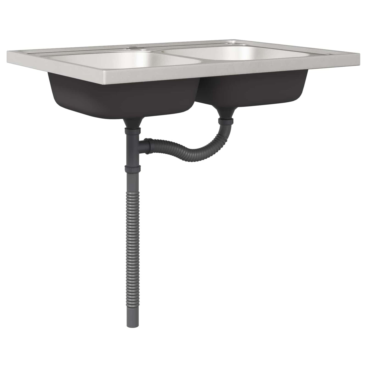 Mobiletto per lavabo Lucca 2 pcs Nero Legno multistrato | homemem39