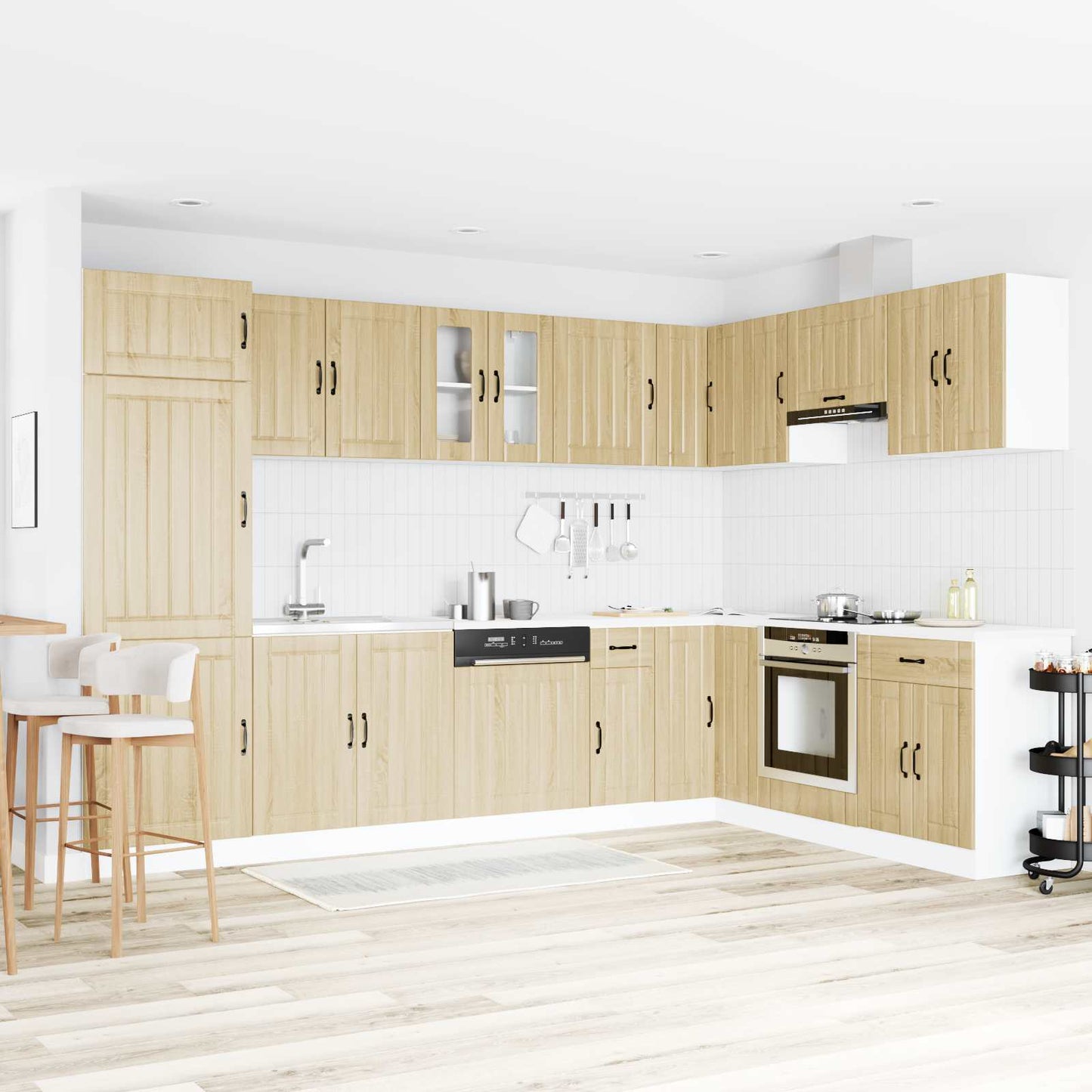 Mobiletto per lavabo con porta Lucca 2 pcs Rovere Sonoma | homemem39