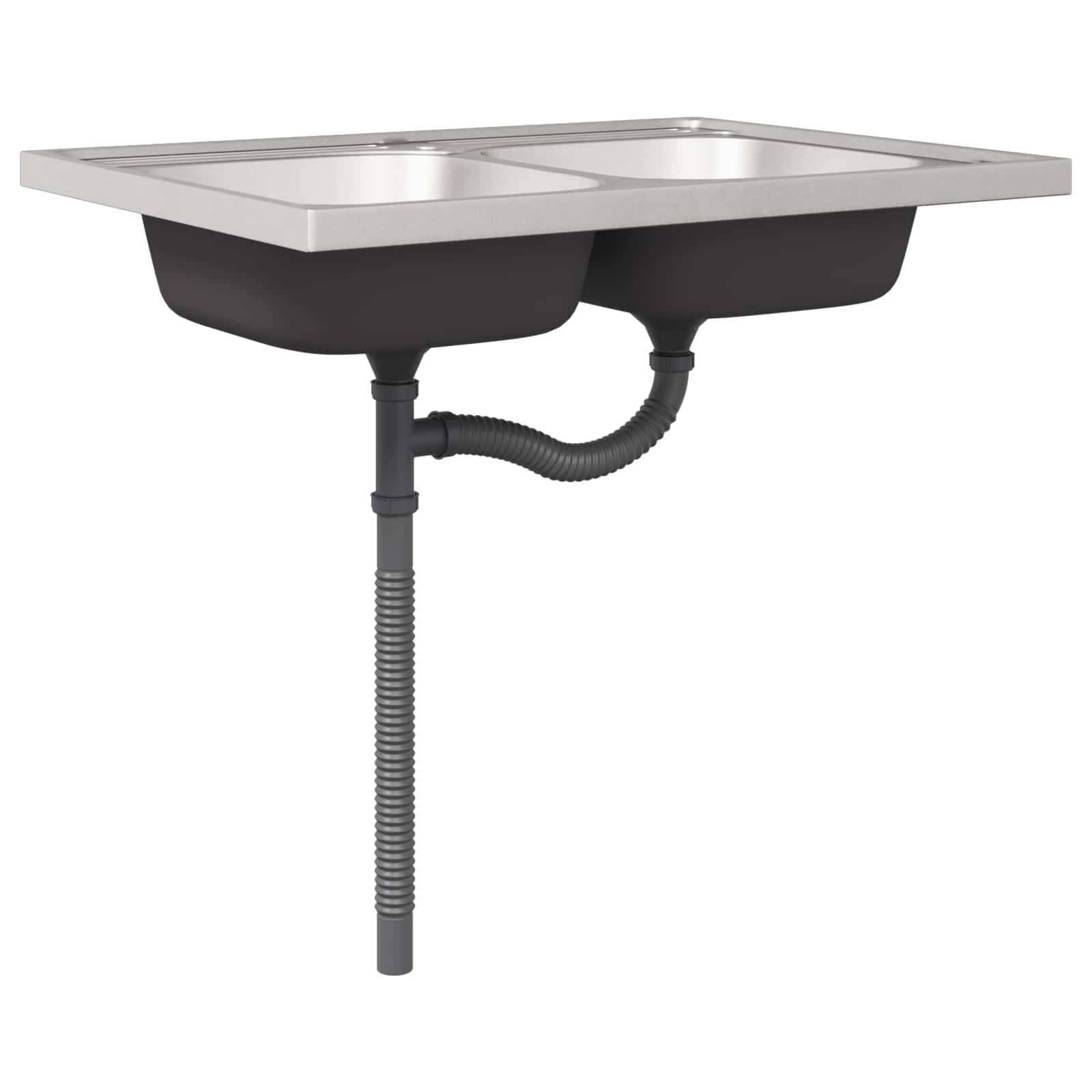 Mobiletto per lavabo con porta Lucca 2 pcs Grigio cemento | homemem39
