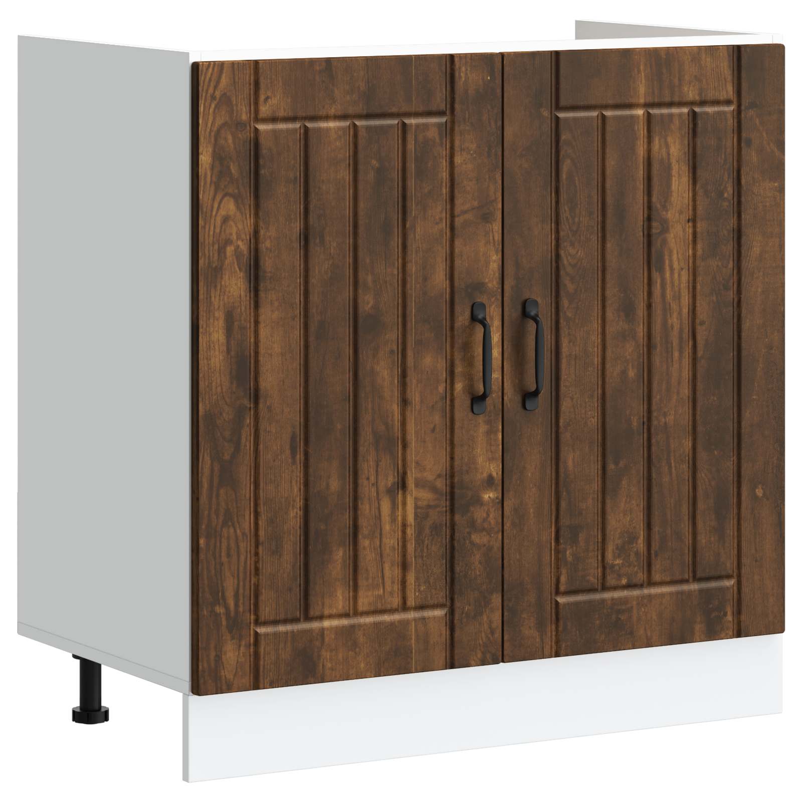 Mobiletto per lavabo Lucca 2 pcs Rovere fumé Legno multistrato | homemem39