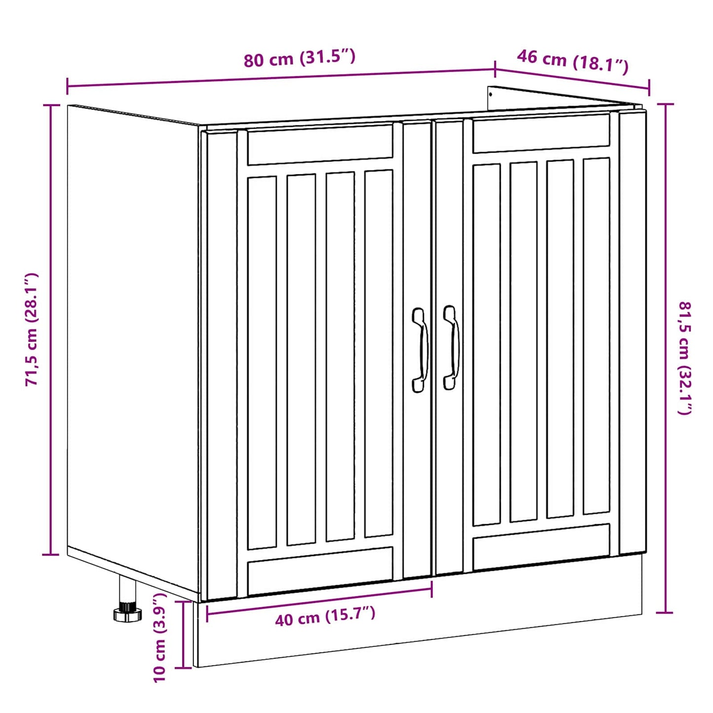 Mobiletto per lavabo Lucca 2 pcs Rovere fumé Legno multistrato | homemem39