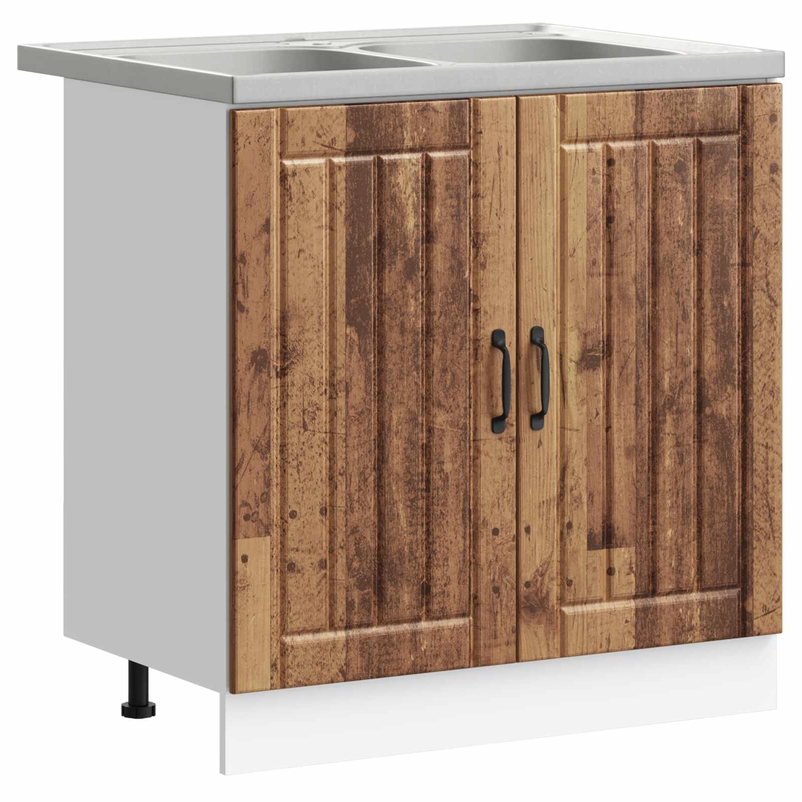 Mobiletto per lavabo con porta Lucca 2 pcs Legno vecchio | homemem39