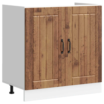 Mobiletto per lavabo con porta Lucca 2 pcs Legno vecchio | homemem39