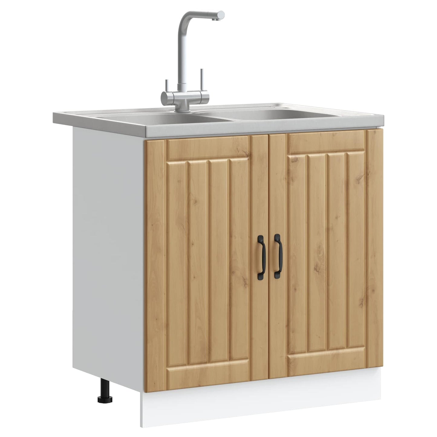 Mobiletto per lavabo con porta Lucca 2 pcs Rovere artigianale | homemem39