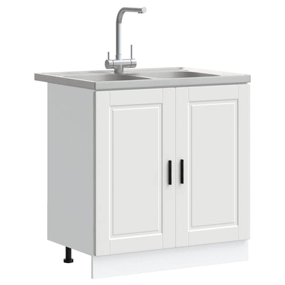 Mobiletto per lavabo Porto 2 pcs Bianco Legno multistrato