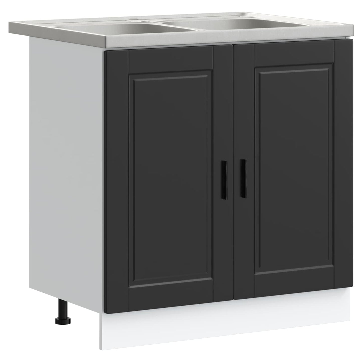 Mobiletto per lavabo Porto 2 pcs Nero Legno multistrato | homemem39