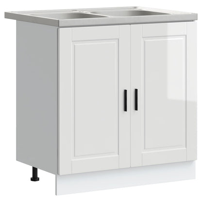 Mobiletto per lavabo Porto 2 pcs Bianco Legno multistrato | homemem39