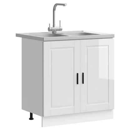 Mobiletto per lavabo Porto 2 pcs Bianco Legno multistrato | homemem39