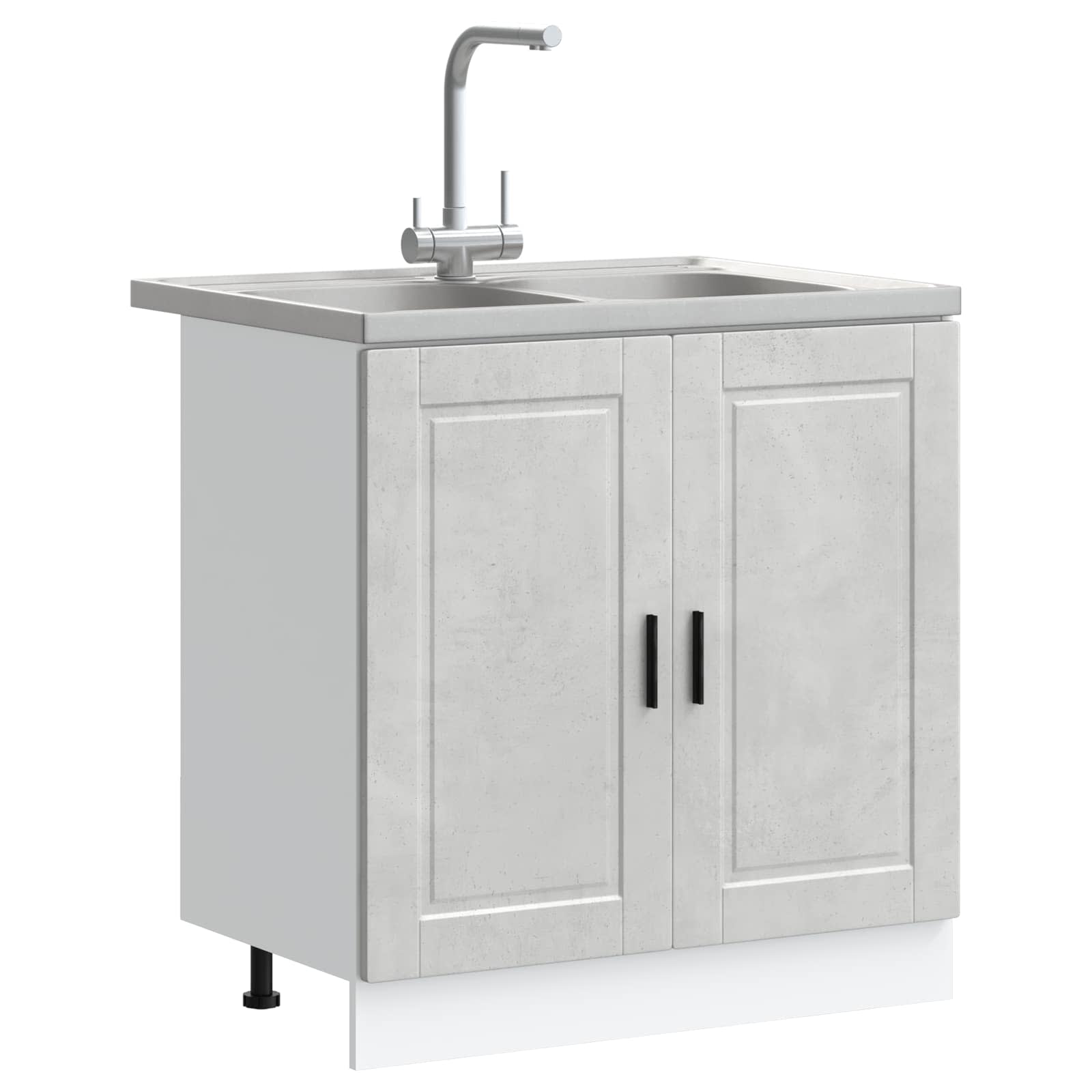 Mobiletto per lavabo Porto 2 pcs Grigio Legno multistrato | homemem39