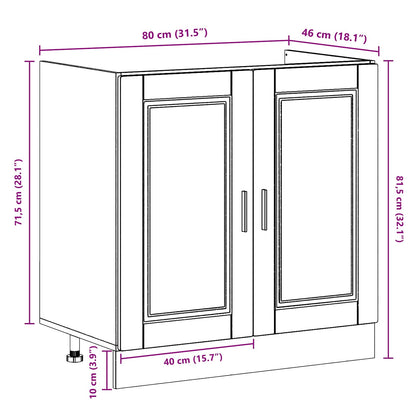 Mobiletto per lavabo Porto 2 pcs Grigio Legno multistrato | homemem39