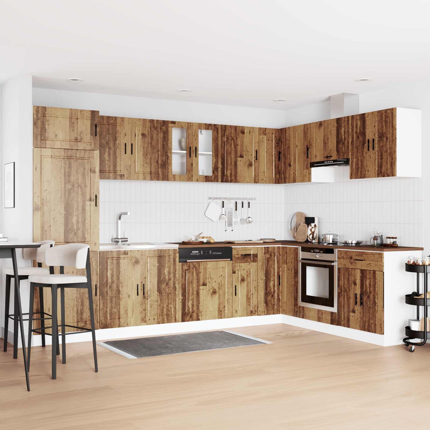 Mobiletto per lavabo Porto 2 pcs Marrone Legno multistrato