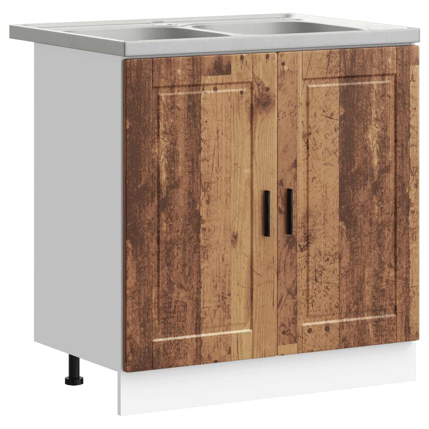 Mobiletto per lavabo Porto 2 pcs Marrone Legno multistrato