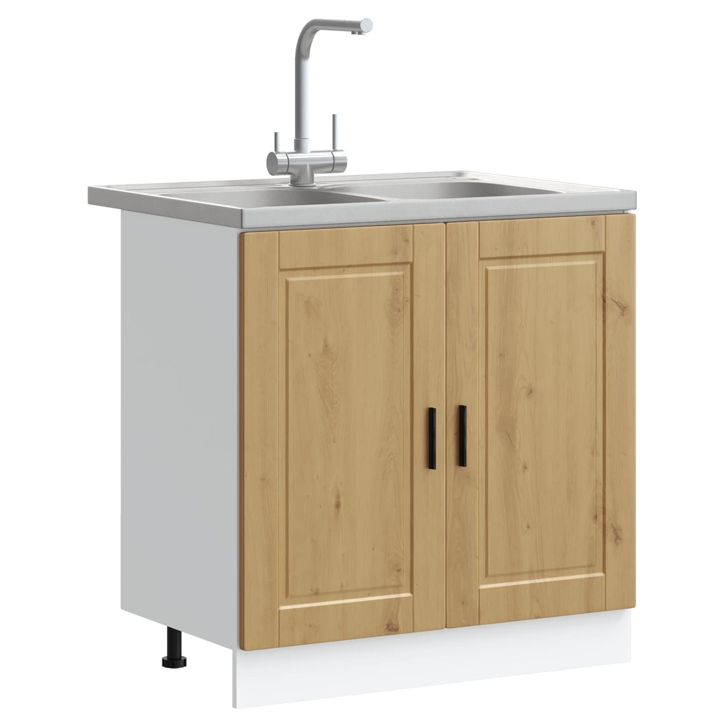 Mobiletto per lavabo Porto 2 pcs Marrone Legno multistrato | homemem39