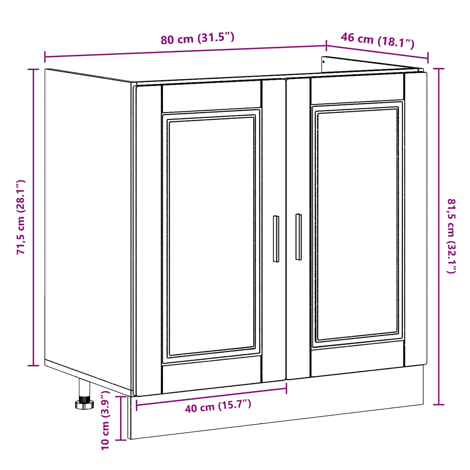 Mobiletto per lavabo Porto 2 pcs Marrone Legno multistrato | homemem39