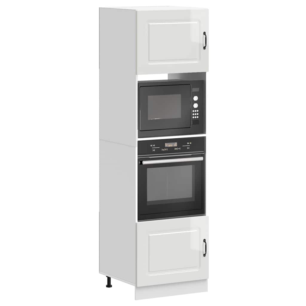 Armadi Forno 2 pz Lucca Bianchi Lucido in Legno Multistrato - homemem39