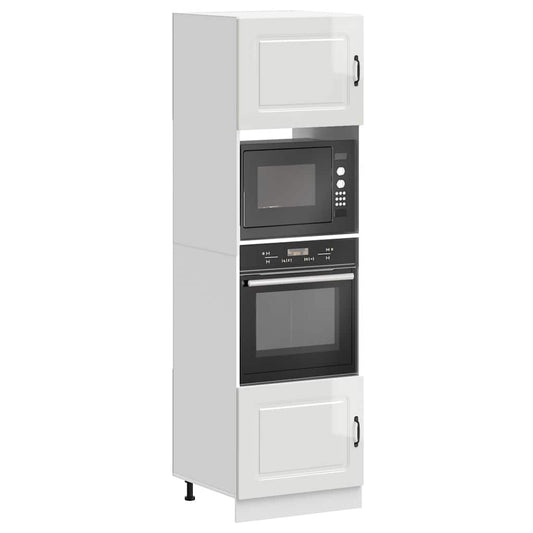 Armadi Forno 2 pz Lucca Bianchi Lucido in Legno Multistrato - homemem39